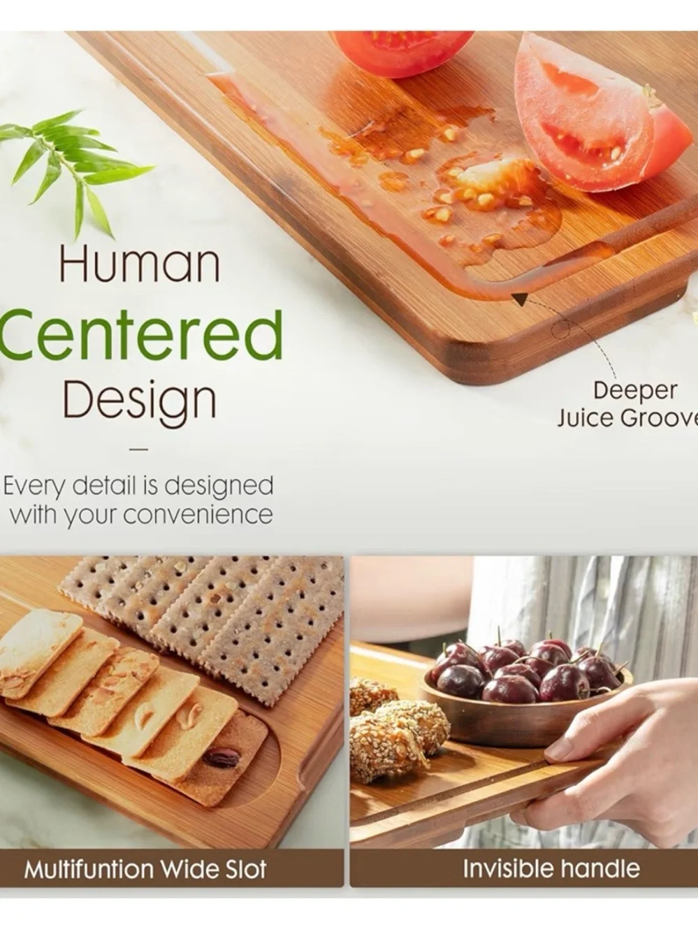 Bamboo Cutting Board Set - Natural Brown